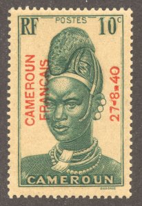 Cameroun Scott 259 Unused HOG - 1940 10c Mandara Woman Overprint - SCV $1.60