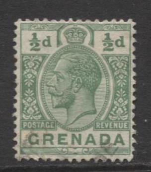 Grenada -Scott 91 - KGV - Definitive Issue-1921 -Used-Wmk 4- Single 1/2p Stamp