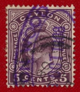 CEYLON Sc 197 USED - 1908 5c King Edward VII - Great color - No faults -See Desc