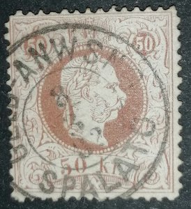 Austria 50kr 1867 cancelation Spalato, Michel 180 euros