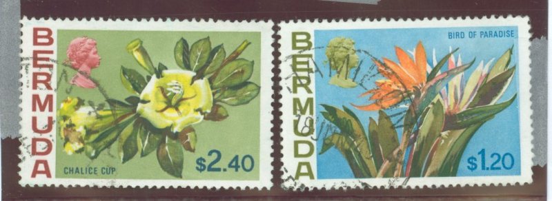 Bermuda #270-271 Used Single (Flowers) (Bird)