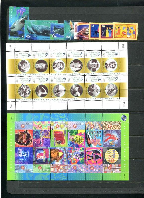 Australia 1998 YEAR SET & Antarctic Territory, EX YEAR BOOK,  Very Fine MNH. 