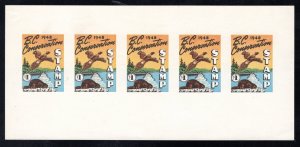 BCD3c, BC Ducks, $1 IMPERF SHEET OF 5, MNHOG, Very Scarce! Canada
