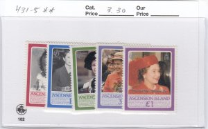 Ascension 431-5 QEII Wedding Anniversary mnh