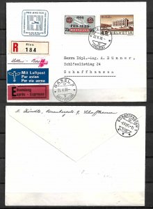 SWITZERLAND STAMPS. 1938 SWISSAIR SONDERFLUG , REG. COVER