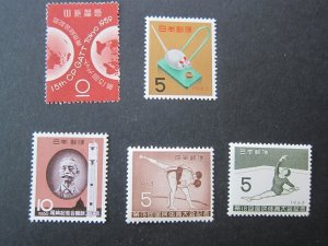 Japan 1960 Sc 684,685,686,802-803 set MNH