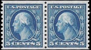 1919 US SC # 496 VF MINT NH og COIL PAIR   PRISTINE - SOUND.