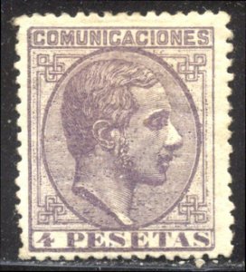 SPAIN #240 Mint - 1878 4p Violet, Alfonso