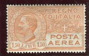 ITALY; 1926-28 POSTA AEREA issue fine Mint hinged 1.50L. value