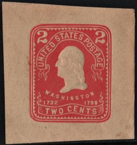 SC#U386 2¢ Washington Cut Square (1903) Unused