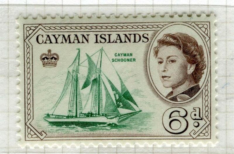 CAYMAN ISLANDS; 1962 early QEII pictorial issue fine Mint hinged 6d. value