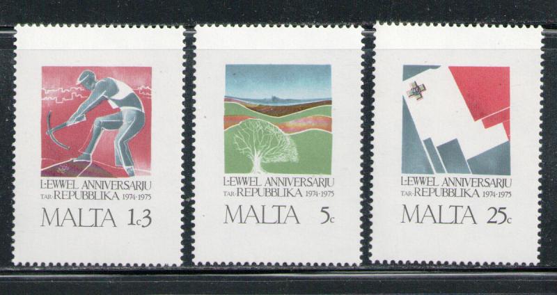 MALTA 1975 MNH SC.501/503 Malta Republic