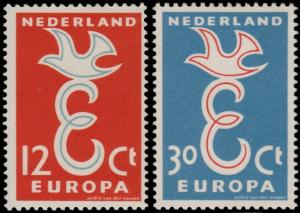 ✔️ NETHERLANDS 1958 - EUROPE EUROPA CEPT - SC.375/376 NVPH 713/714 ** MNH