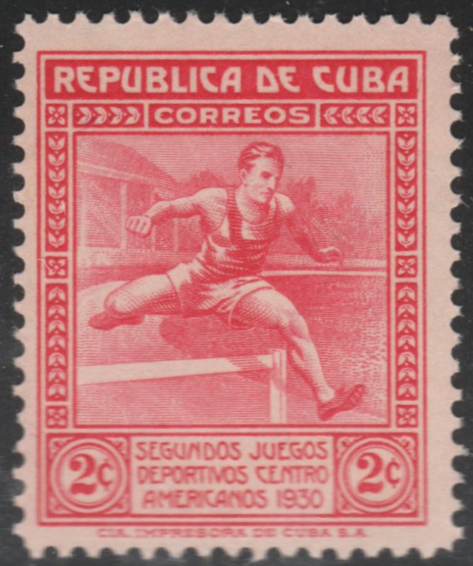 1930 Cuba Stamps  Sc 300 Hurdler 2nd Central American Athletic Games MNH