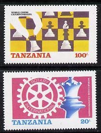 TANZANIA - 1986 - World Chess, Rotary - Perf 2v Set - Mint Never Hinged