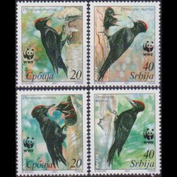 SERBIA 2007 - Scott# 381a-d WWF-Woodpeckers Set of 4 NH