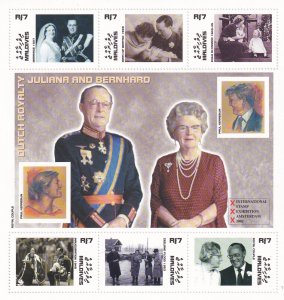 SA23e Maldives 2002 Juliana and Bernhard of Netherlands mint Souvenir Sheet