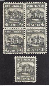 809 Mint,OG,NH... Block of 4 and Single... SCV $2.00