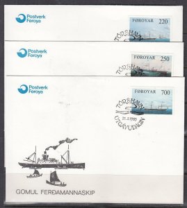 Faroe Islands Scott 90-2 FDC -  Cargo Ships