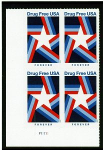 US  5542   Drug Free USA - Forever LL Plate Block of 4 - MNH - 2020 - P11111