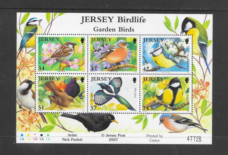 BIRDS - JERSEY #1264a GARDEN BIRDS  MNH