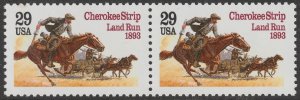 US 2754 Cherokee Strip 29c horz pair MNH 1993