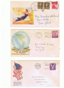 6 Minkus WWII patriotic covers postally used