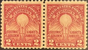 Scott #654 1929 2¢ Edison's First Lamp MNH OG