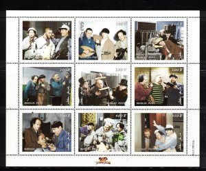 MONGOLIA Sc 2336 NH ISSUE OF 1998 - MINISHEET - THE THREE STOOGES