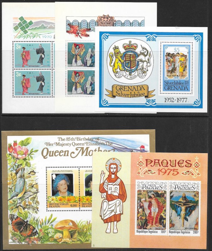 WORLDWIDE (215+) Souvenir Sheets 90%+ Mint Never Hinged Few CTO/Lightly Hinged