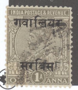 India- Convention States, Gwallior, Scott #o23, Used