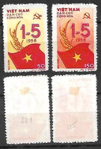 NORTH VIETNAM STAMPS 1958 , Sc.#69-70, MLH