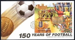 Guernsey Sc# 635 FDC Souvenir Sheet 1998 150 Years of Football