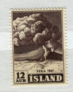 ICELAND; 1948 early Hekla Volcano issue Mint hinged 12a. value