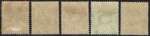 MAURITIUS 1921 KGV RANGE TO 20C WMK MULTI SCRIPT CA