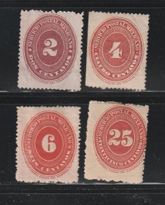 Mexico 213, 215, 217, 221 MH Numerals