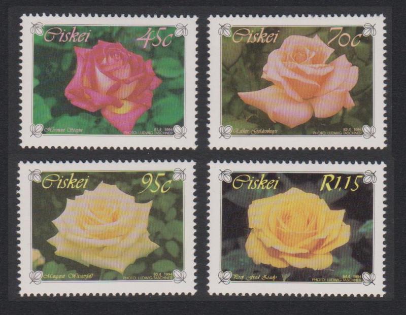 Ciskei Hybrid Roses 4v 5v SG#245-248 SC#225-228
