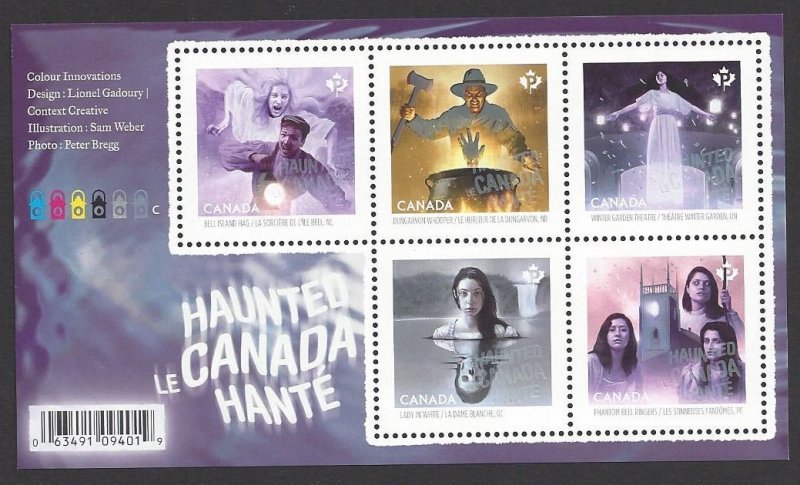 Canada #2935 MNH ss, haunted Canada, issued 2016