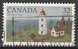 1984 Canada - Sc 1034 - used VF - 1 single - Lighthouses - Ile Verte, QC