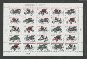 U.S. Scott #3019-3023 Antique Automobile Stamps - Mint NH Sheet - UMR Plate