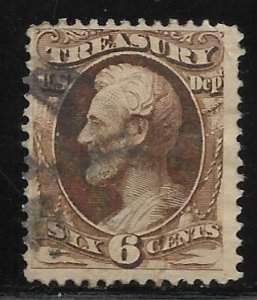 United States - Scott #O75 - Department of Treasury 6c Brown AVG - F Used