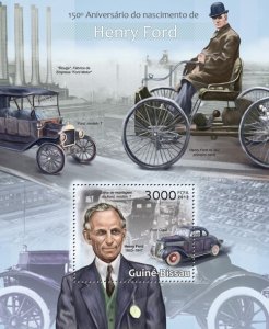 GUINEA BISSAU - 2013 - Henry Ford - Perf Souv Sheet - Mint Never Hinged