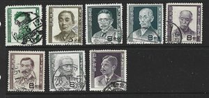 JAPAN #480-487 Used Short Set Famous People Stamps 2019 CV $19.00