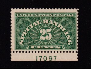 1925 SPECIAL HANDLING Sc QE4 FVF MLH plate number single Hebert CV $65 (UP