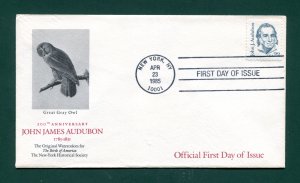 Sc. 1863 John James Audubon FDC - NY Historical Society