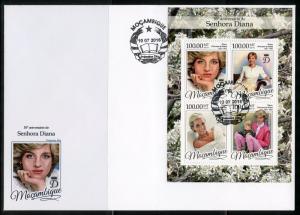 MOZAMBIQUE 2016 55th BIRTH ANNIVERSARY OF PRINCESS DIANA SHEET FDC