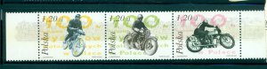 Poland - Sc# 3697. 2003 Motorcycle Racing. MNH Strip. $2.25.,