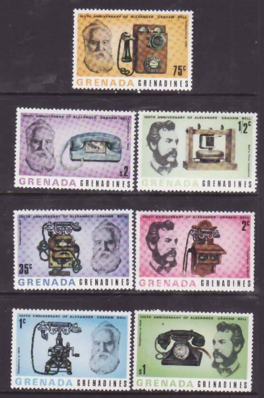 Grenada Grenadines-Sc#205-11- id9-unused NH set-Telephone-1977-