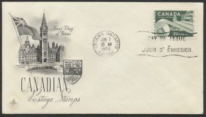 1956 #362 20c Paper Industry FDC Art Craft GP Cachet Ottawa