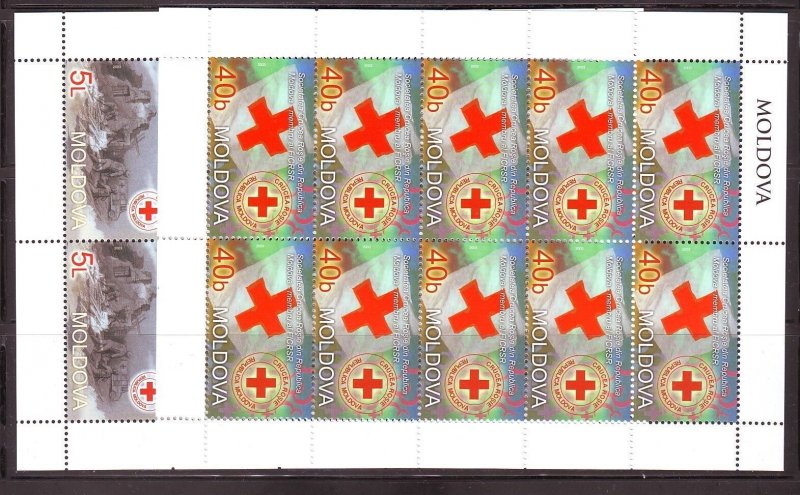 MOLDOVA Sc 447-8 NH MINISHEETS of 2003 - RED CROSS